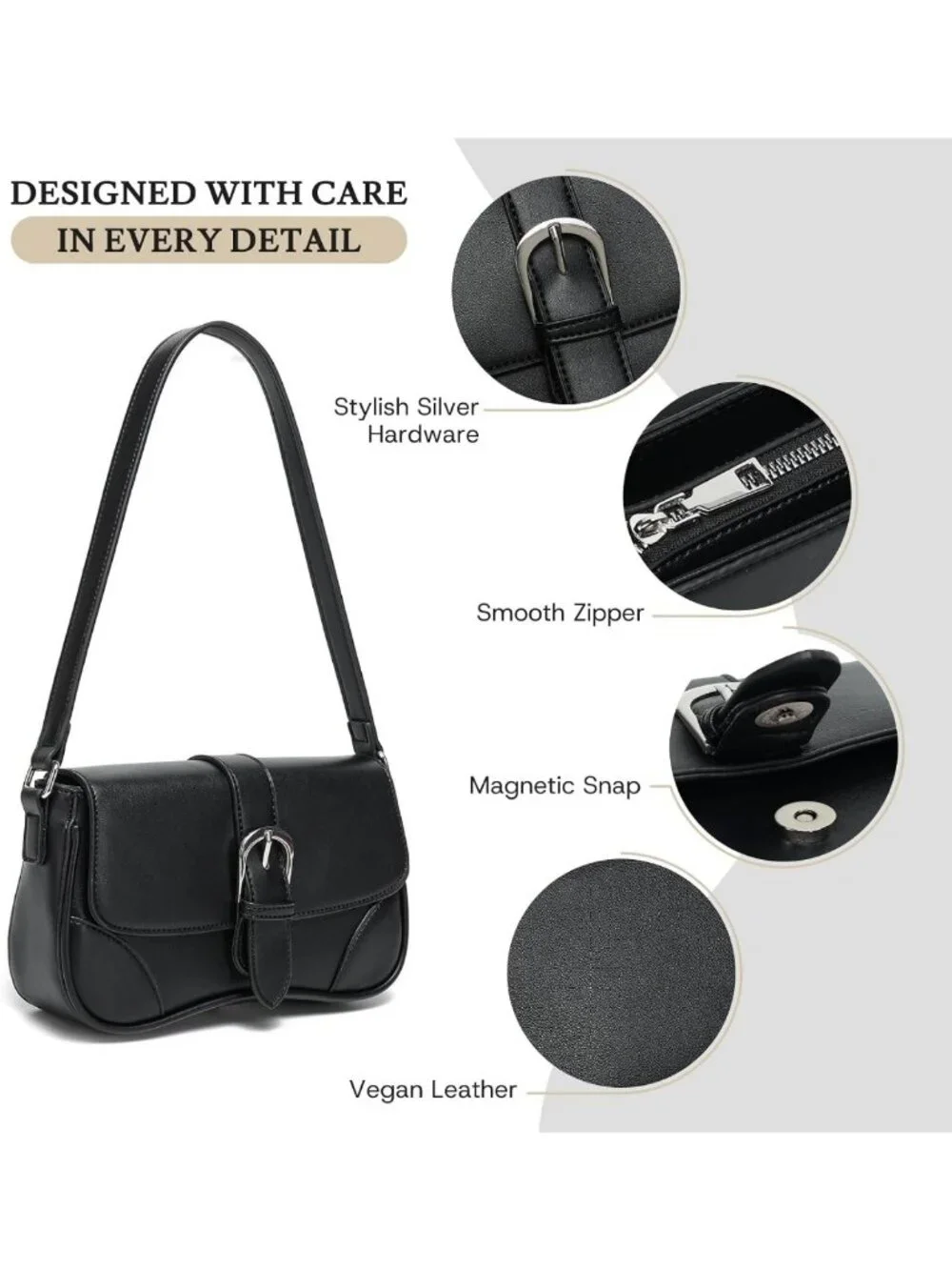 Chic Retro Small Shoulder Bag for Women | Stylish Underarm Handbag